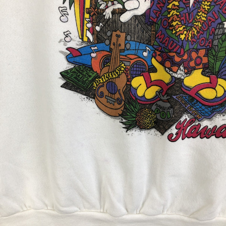 Vintage 90'S Delta Party Duck souvenir character sweatshirt, made in the USA, size M, men's. cotton white type Vintage Second Hand