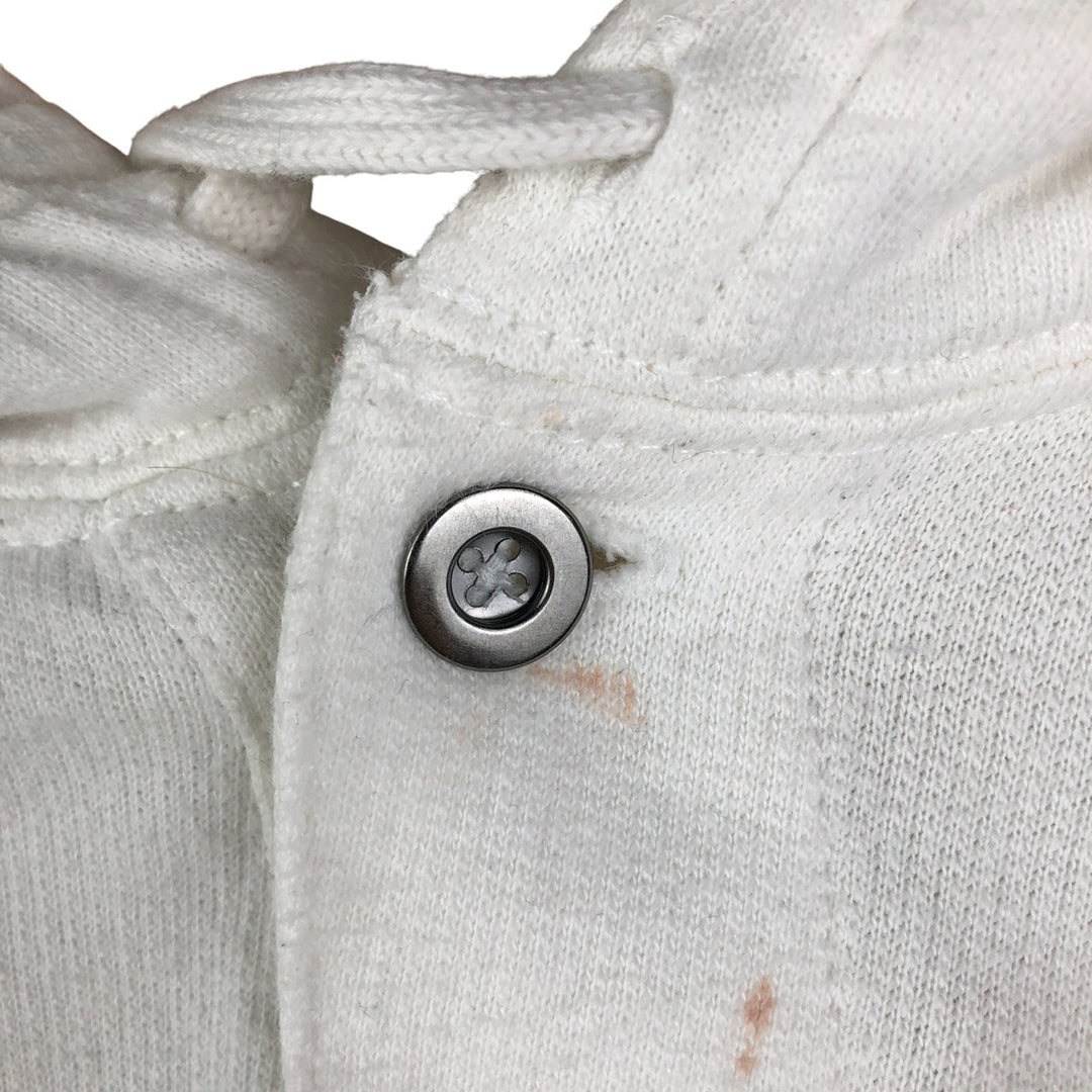 Ralph Lauren POLO RALPH LAUREN Striped Pattern Half-Button Hoodie, Men's XL cotton white type Vintage Second Hand