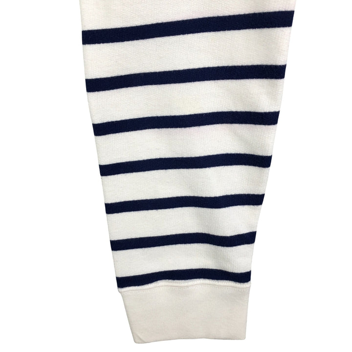 Ralph Lauren POLO RALPH LAUREN Striped Pattern Half-Button Hoodie, Men's XL cotton white type Vintage Second Hand