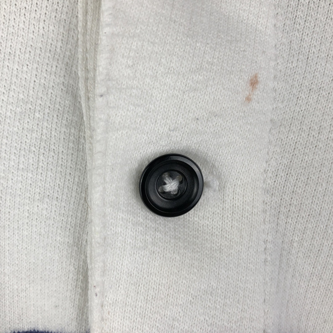 Ralph Lauren POLO RALPH LAUREN Striped Pattern Half-Button Hoodie, Men's XL cotton white type Vintage Second Hand