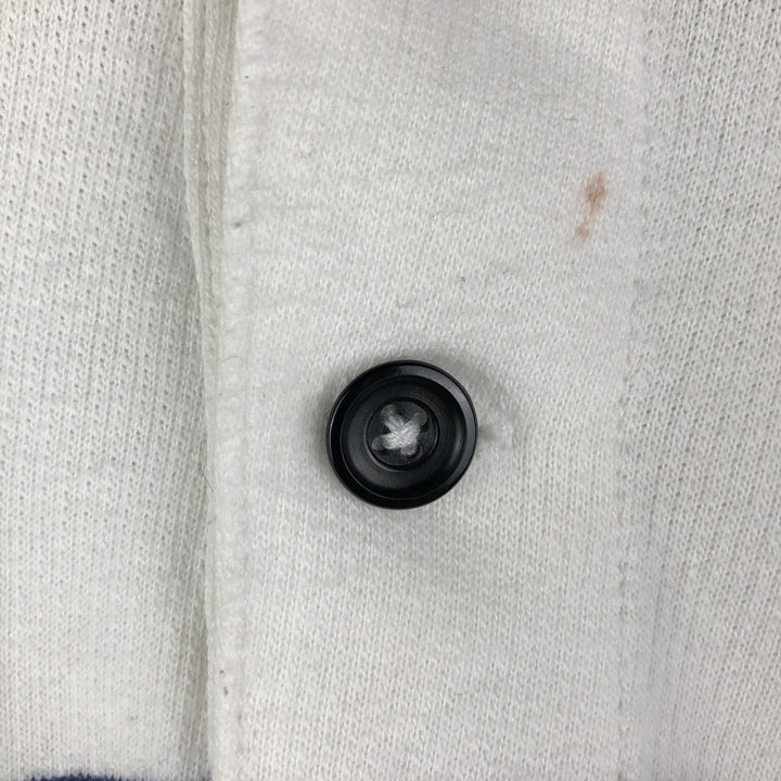 Ralph Lauren POLO RALPH LAUREN Striped Pattern Half-Button Hoodie, Men's XL cotton white type Vintage Second Hand