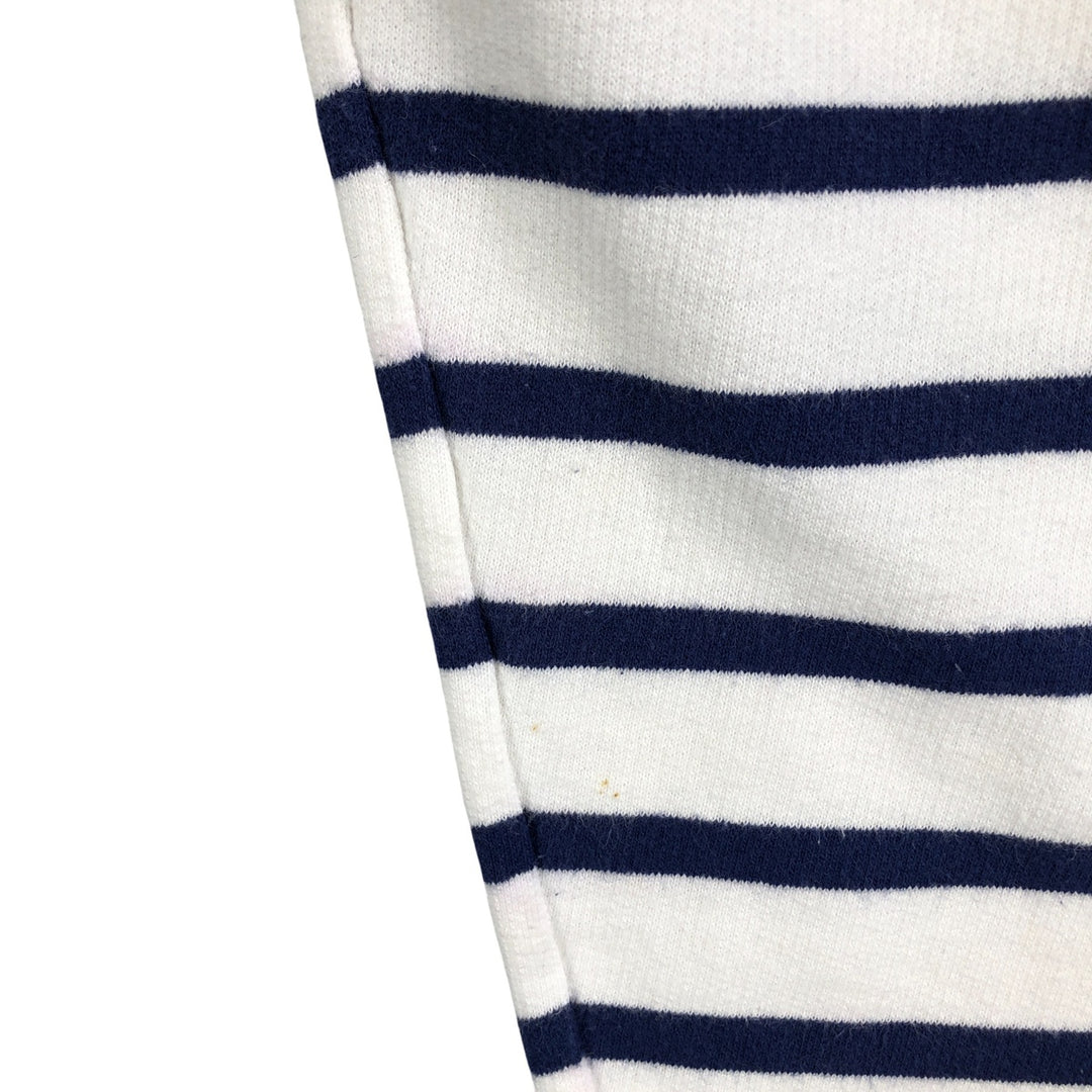 Ralph Lauren POLO RALPH LAUREN Striped Pattern Half-Button Hoodie, Men's XL cotton white type Vintage Second Hand