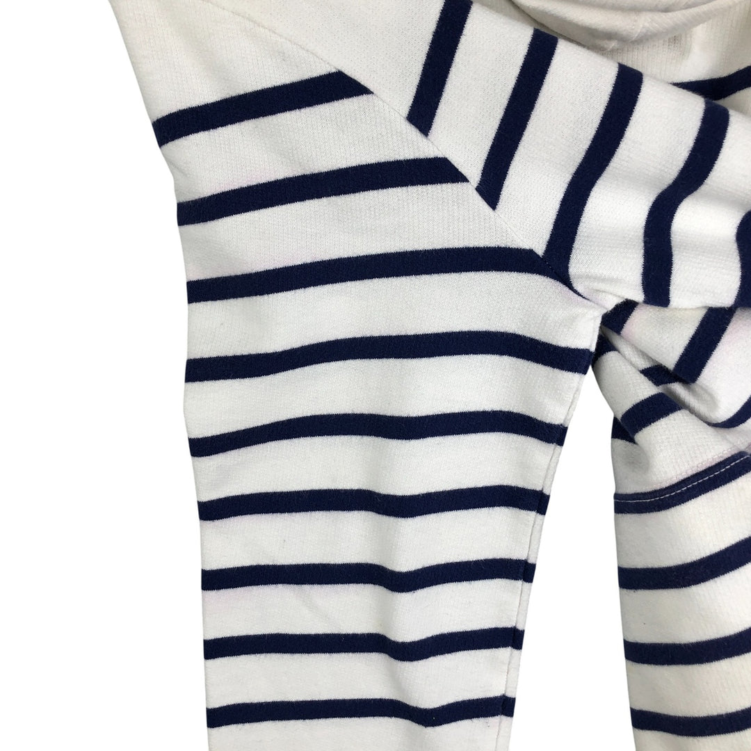 Ralph Lauren POLO RALPH LAUREN Striped Pattern Half-Button Hoodie, Men's XL cotton white type Vintage Second Hand