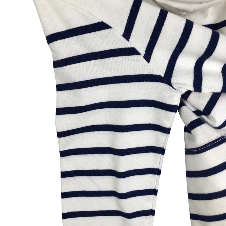 Ralph Lauren POLO RALPH LAUREN Striped Pattern Half-Button Hoodie, Men's XL cotton white type Vintage Second Hand