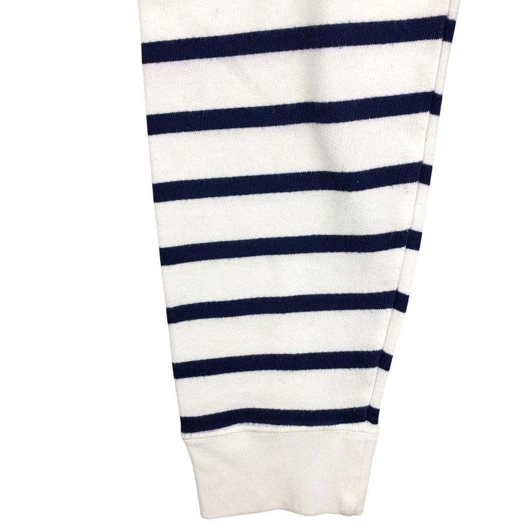 Ralph Lauren POLO RALPH LAUREN Striped Pattern Half-Button Hoodie, Men's XL cotton white type Vintage Second Hand