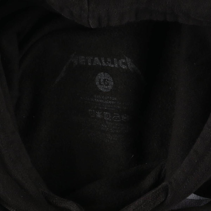 METALLICA band sweatshirt pullover hoodie, men's size L cotton black type Vintage Second Hand