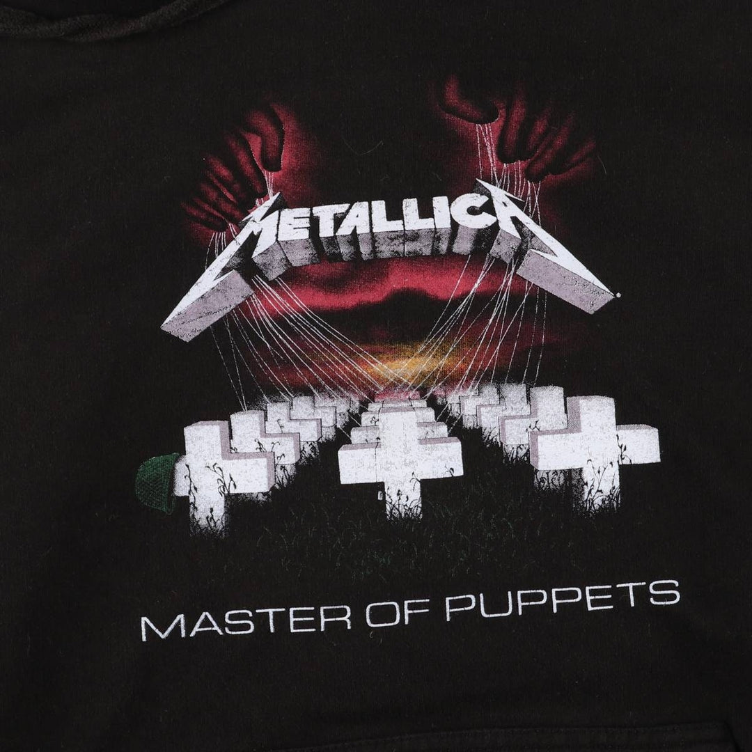 METALLICA band sweatshirt pullover hoodie, men's size L cotton black type Vintage Second Hand