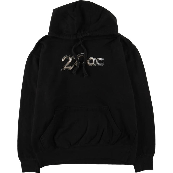 2pac band sweatshirt pullover hoodie, men's size M cotton black type Vintage Second Hand