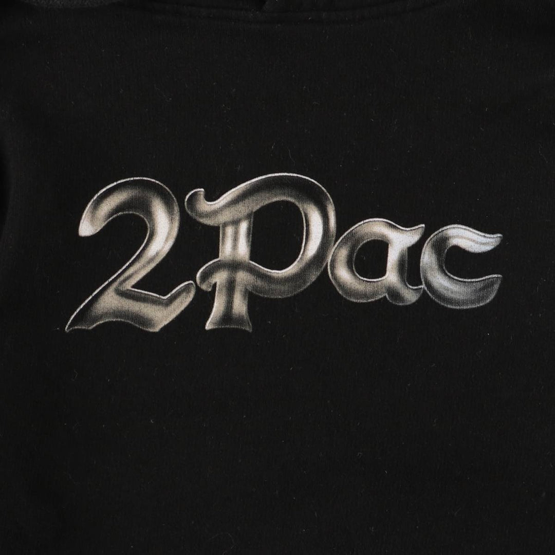 2pac band sweatshirt pullover hoodie, men's size M cotton black type Vintage Second Hand