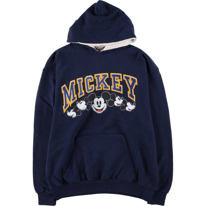 Vintage 90'S Disney Designs Mickey Mouse character pullover sweatshirt, Made in USA, Men's Size L polyester navy blue type Vintage Second Hand