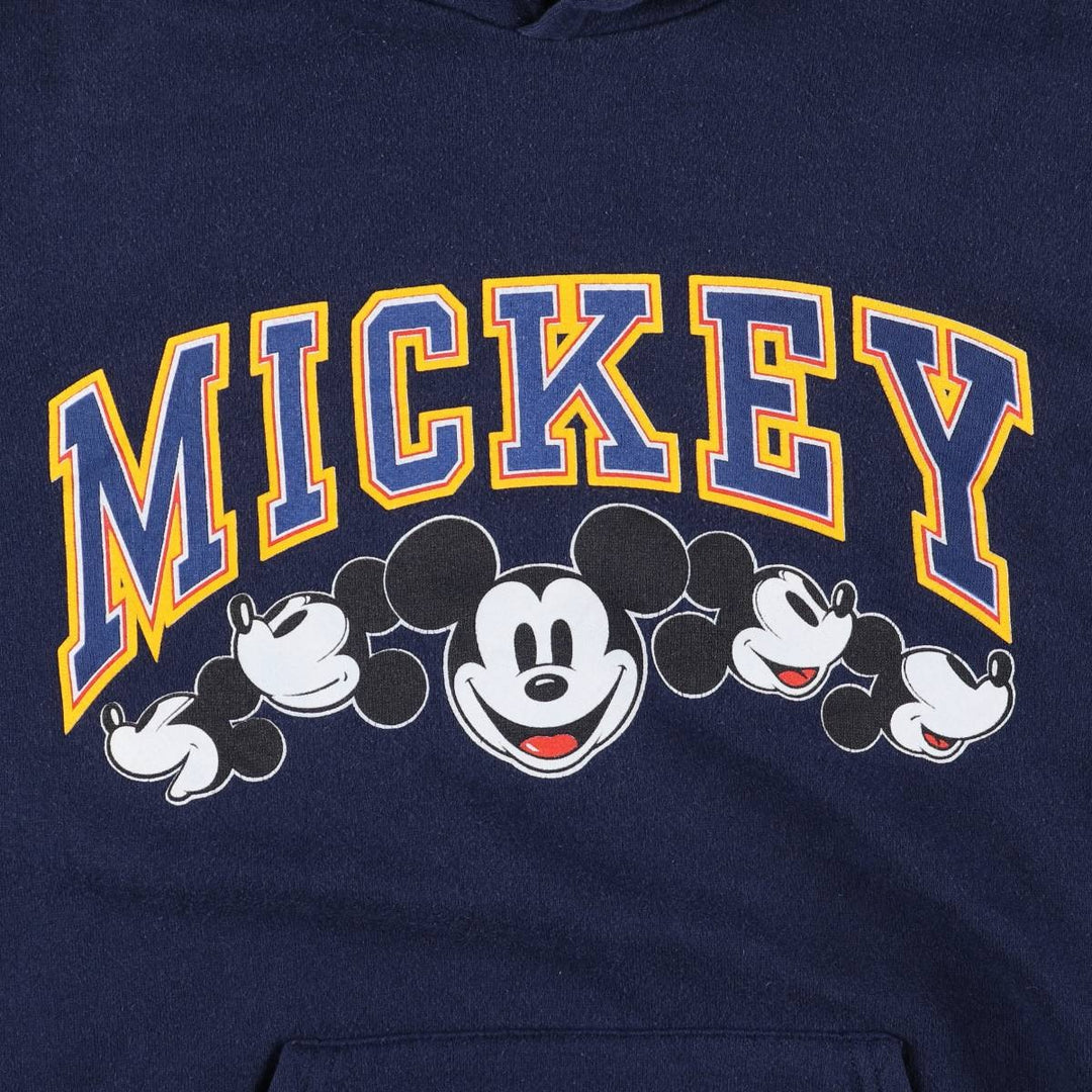 Vintage 90'S Disney Designs Mickey Mouse character pullover sweatshirt, Made in USA, Men's Size L polyester navy blue type Vintage Second Hand