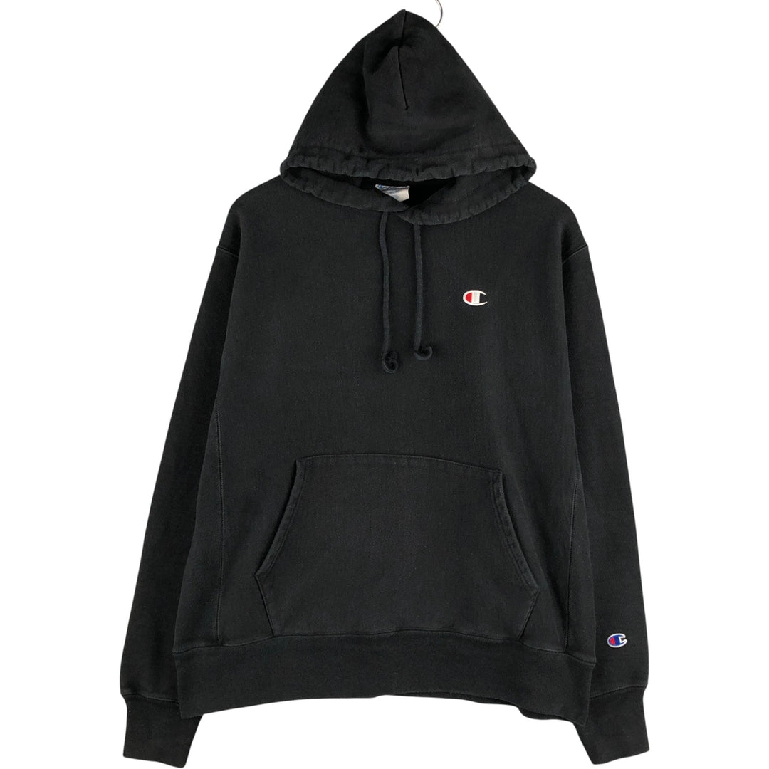 Champion REVERSE WEAVE Reverse Weave Sweat Pullover Hoodie Men's L size cotton black type Vintage Second Hand