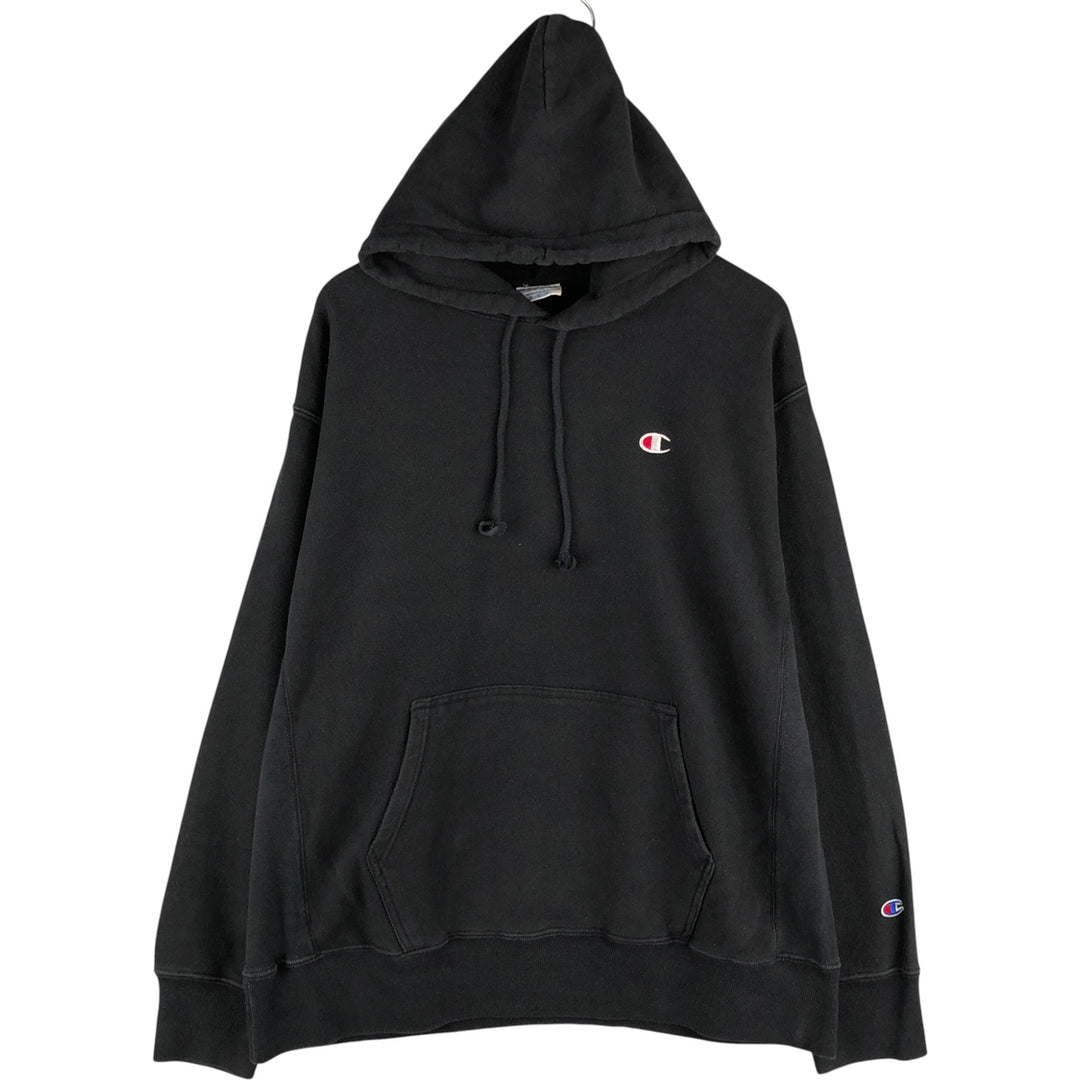 Champion REVERSE WEAVE Reverse Weave Sweat Pullover Hoodie Men's XL cotton black type Vintage Second Hand