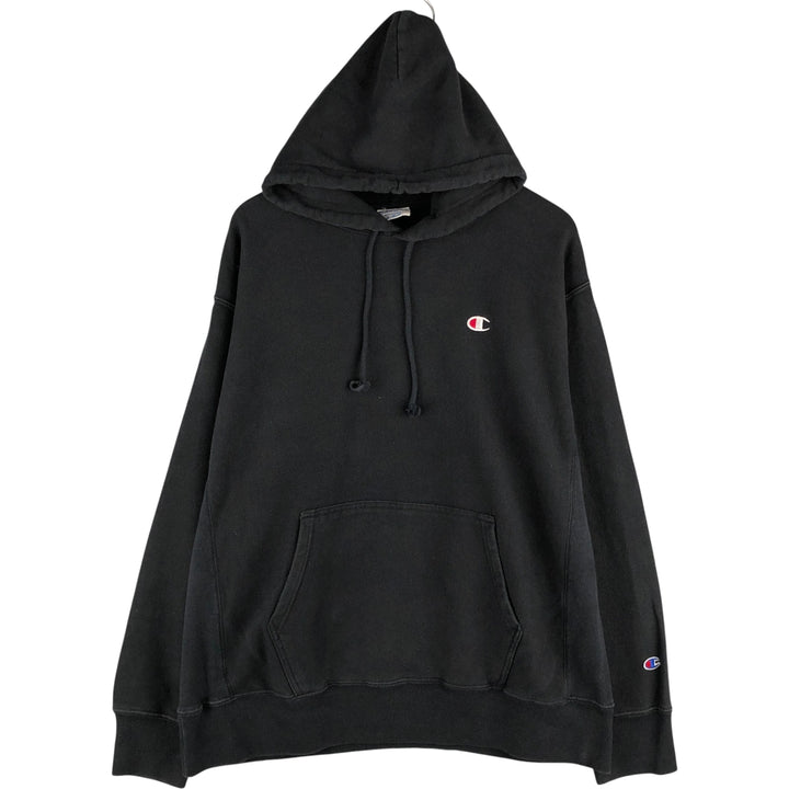 Champion REVERSE WEAVE Reverse Weave Sweat Pullover Hoodie Men's XL cotton black type Vintage Second Hand