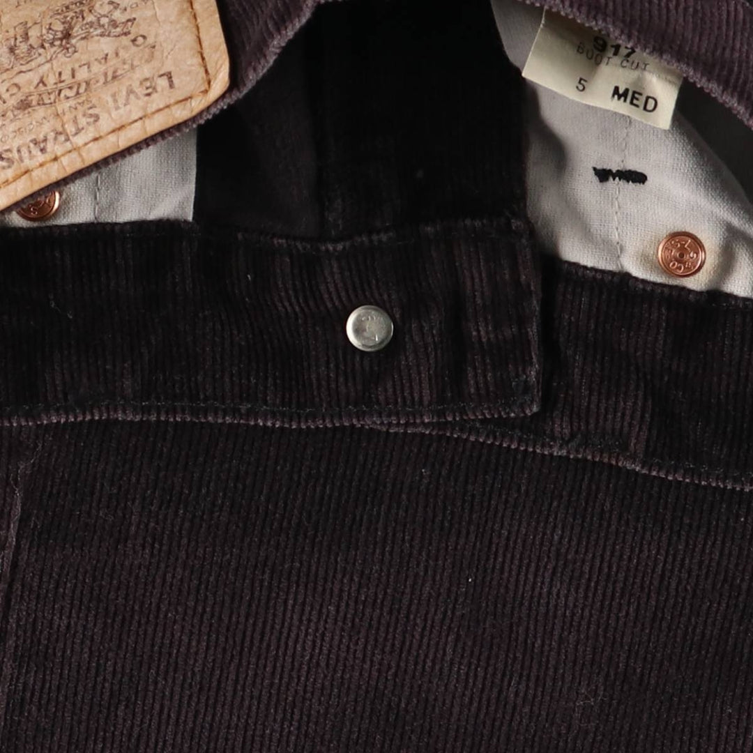 90'S Levi's Bootcut Corduroy Pants, Women's Size M (W26), Vintage cotton black type Vintage Second Hand