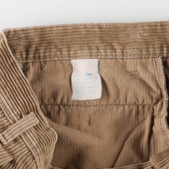 Georges Franck Two-pleat Corduroy Pants, Women's Size L (W27) cotton Beige type Vintage Second Hand