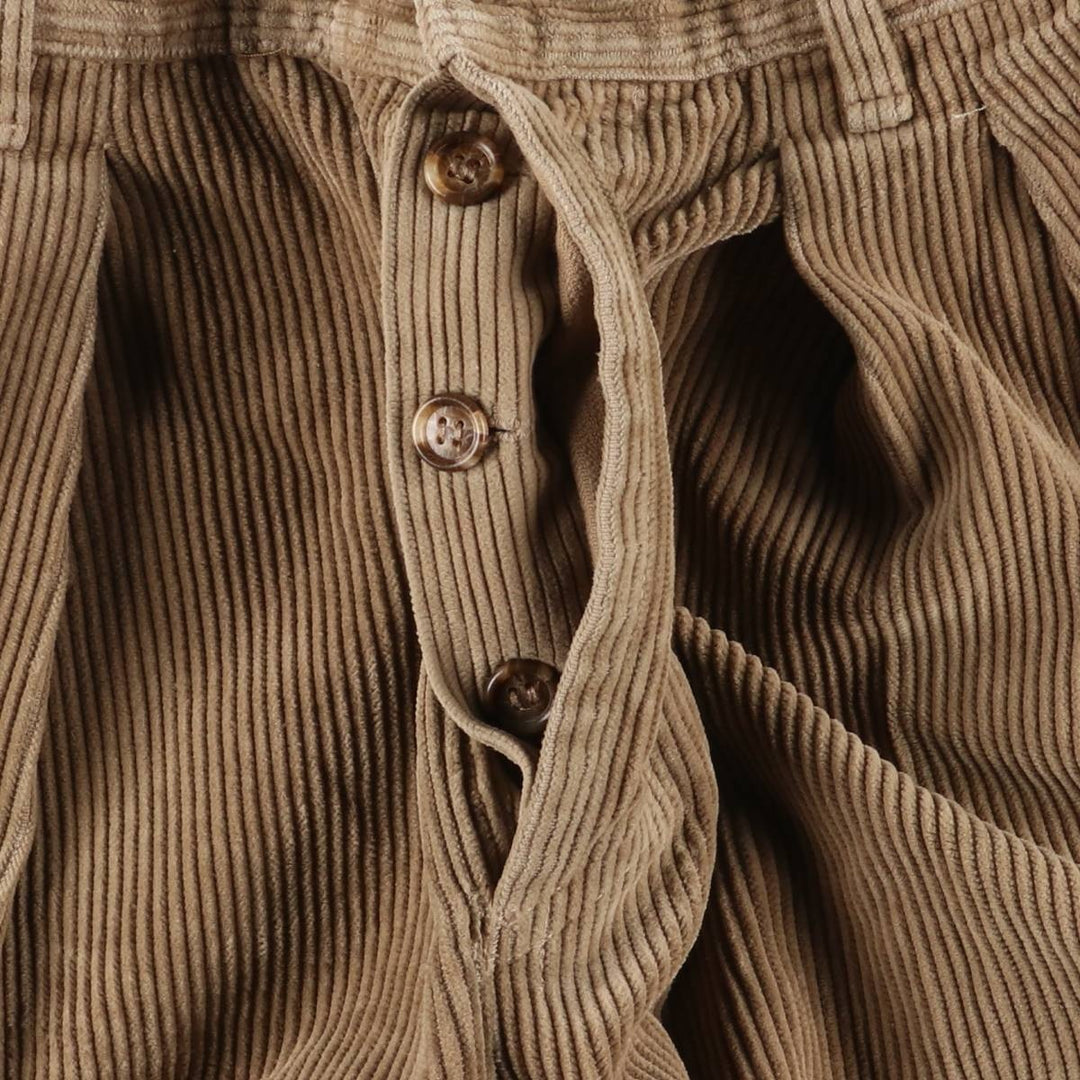 Georges Franck Two-pleat Corduroy Pants, Women's Size L (W27) cotton Beige type Vintage Second Hand