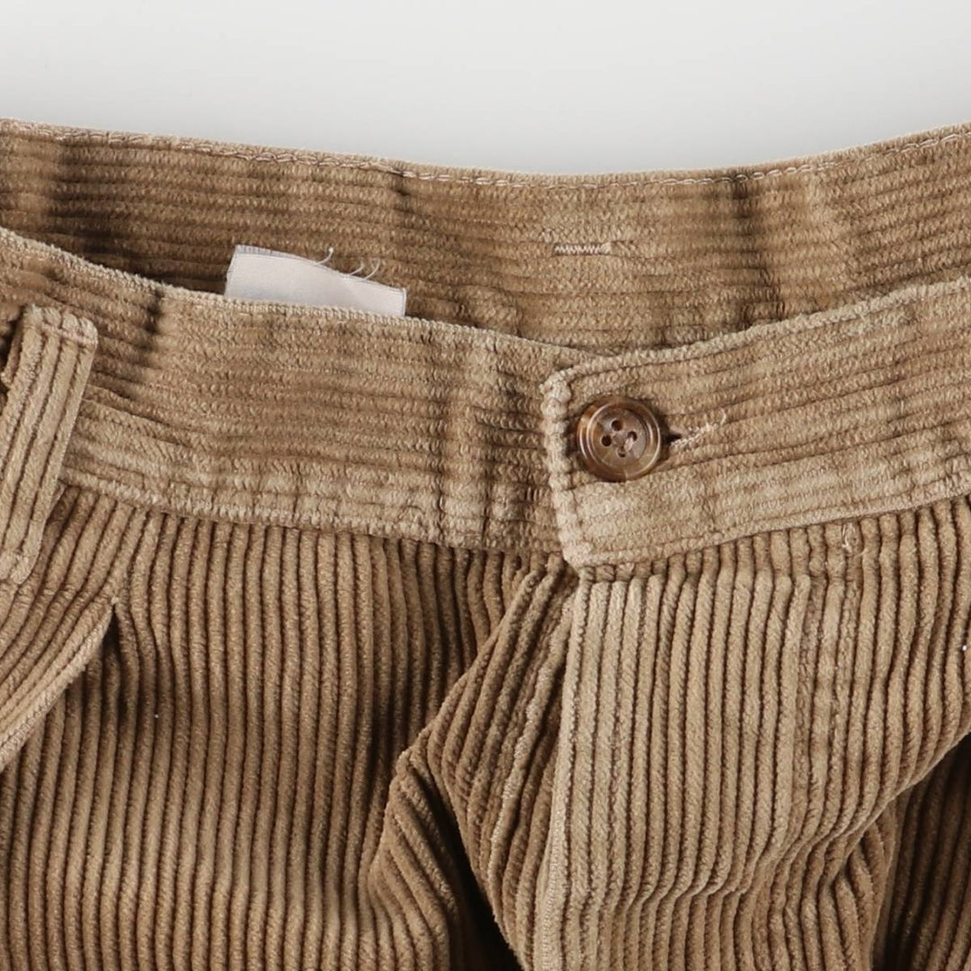 Georges Franck Two-pleat Corduroy Pants, Women's Size L (W27) cotton Beige type Vintage Second Hand