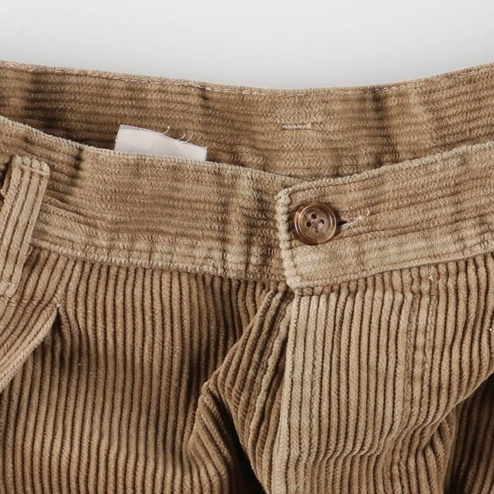 Georges Franck Two-pleat Corduroy Pants, Women's Size L (W27) cotton Beige type Vintage Second Hand