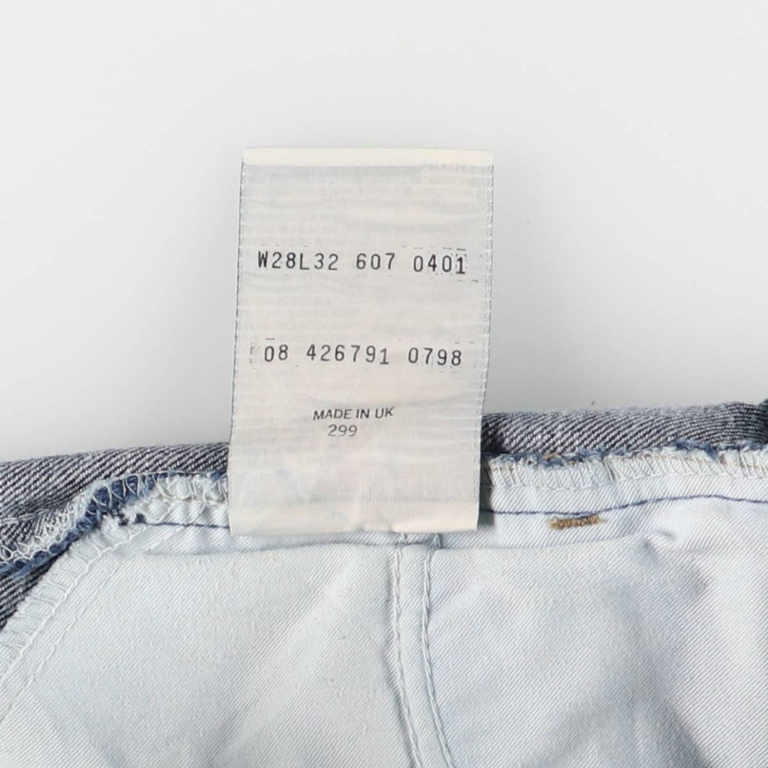 90'S Levi's 607-0401 Euro Model Orange Tab Straight Denim Pants, Women's Size L (W28), Vintage cotton blue type Vintage Second Hand