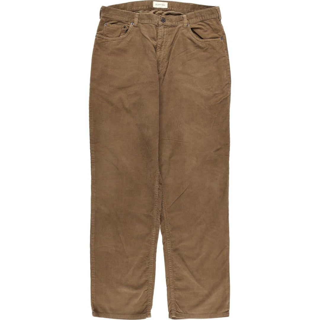 St. John's Bay Men's Corduroy Pants, Size 34 cotton brown type Vintage Second Hand