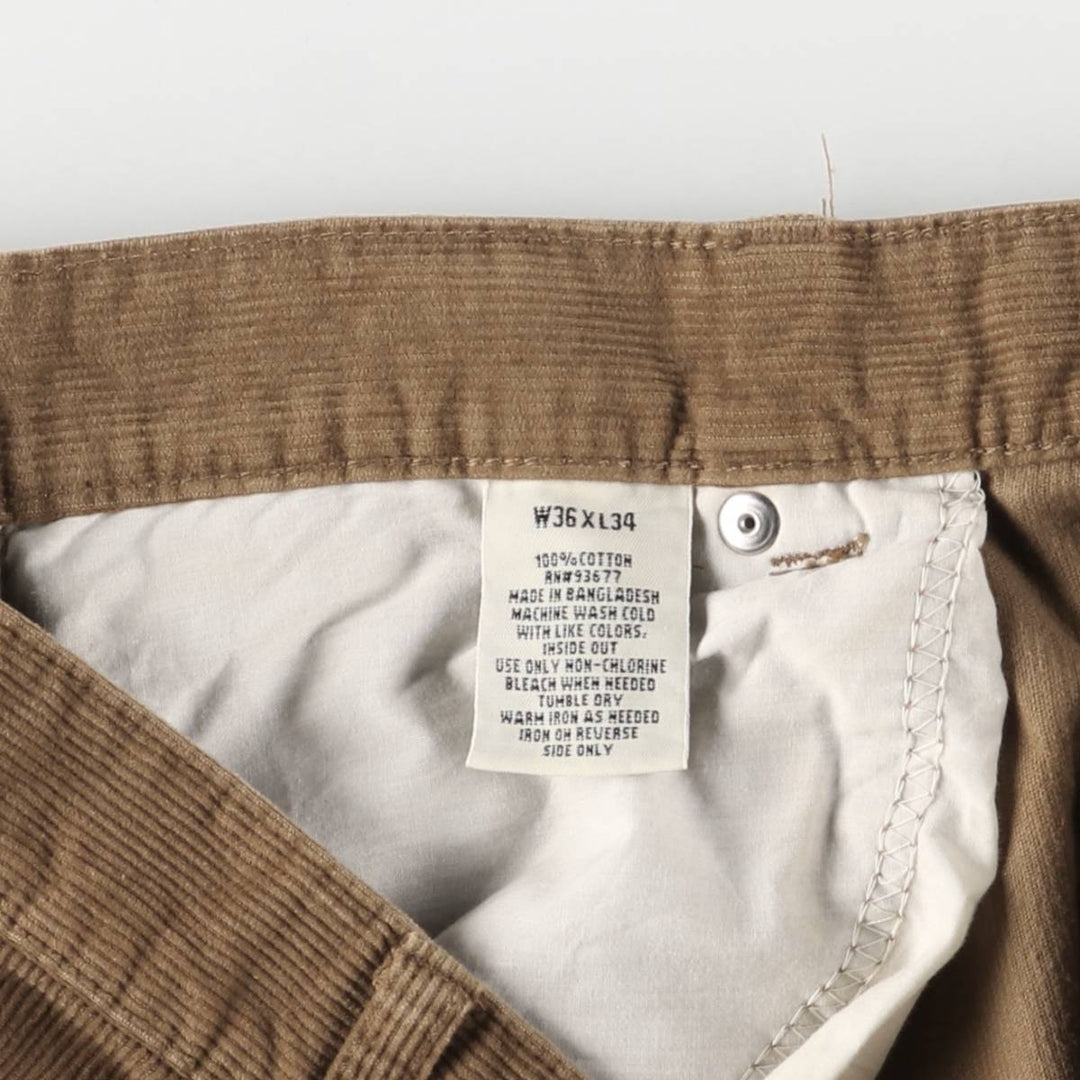 St. John's Bay Men's Corduroy Pants, Size 34 cotton brown type Vintage Second Hand