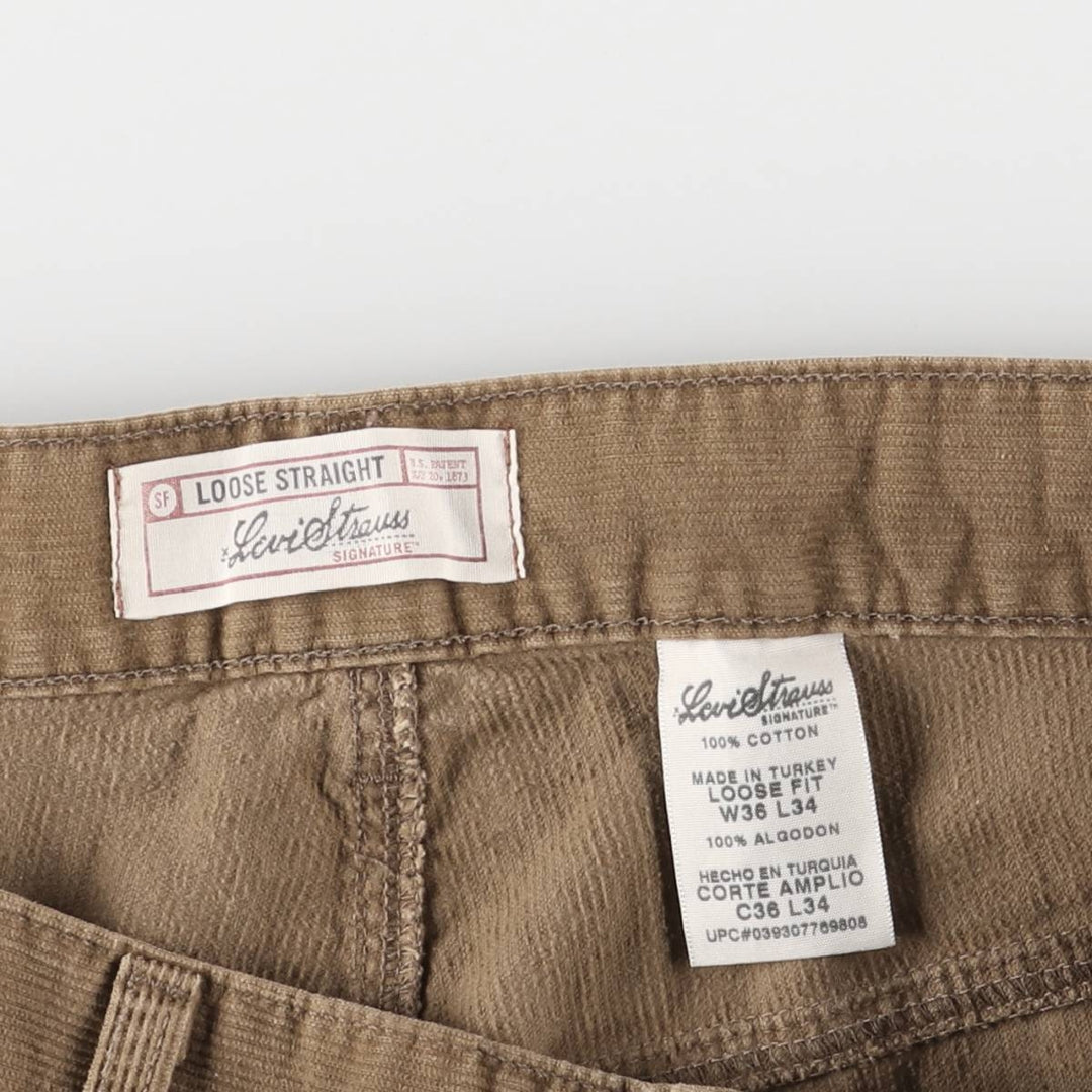 Levi's Loose Straight Corduroy Pants, Men's, Size 37 cotton brown type Vintage Second Hand