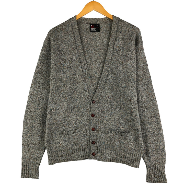 90'S ROBERT BRUCE Color Nep Cardigan, Made in USA, Men's Size L, Vintage wool beige type brown Vintage Second Hand