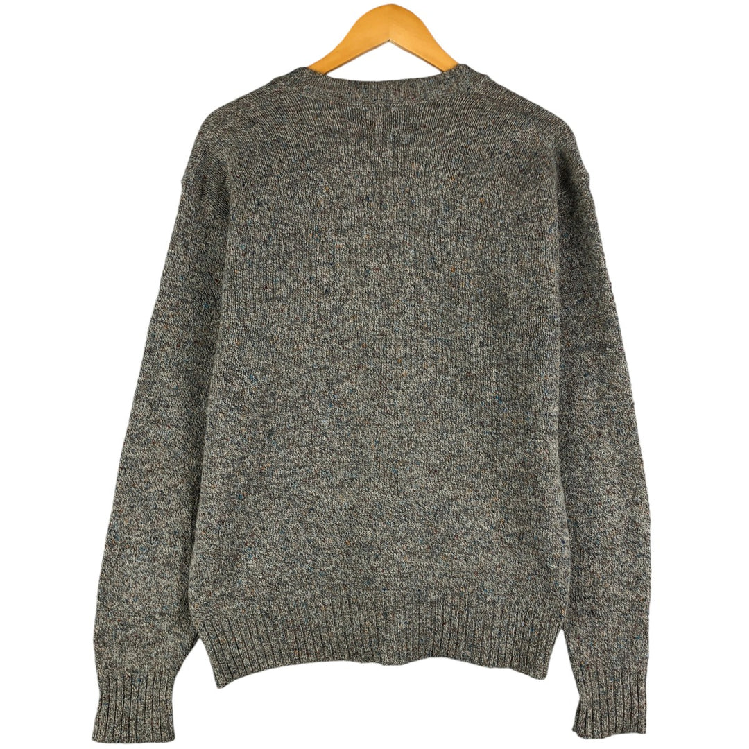 90'S ROBERT BRUCE Color Nep Cardigan, Made in USA, Men's Size L, Vintage wool beige type brown Vintage Second Hand