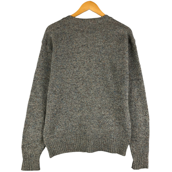 90'S ROBERT BRUCE Color Nep Cardigan, Made in USA, Men's Size L, Vintage wool beige type brown Vintage Second Hand