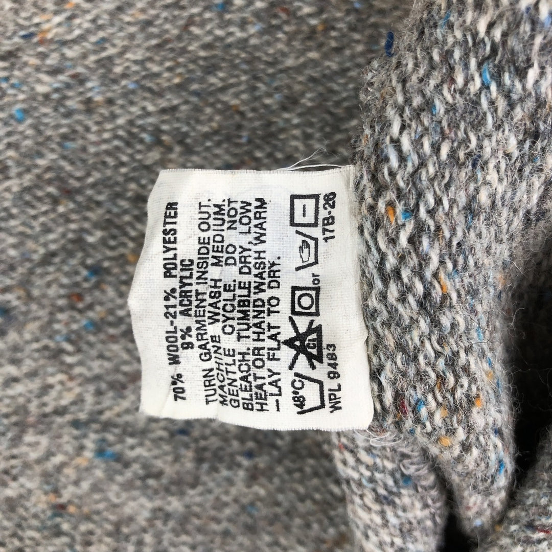 90'S ROBERT BRUCE Color Nep Cardigan, Made in USA, Men's Size L, Vintage wool beige type brown Vintage Second Hand