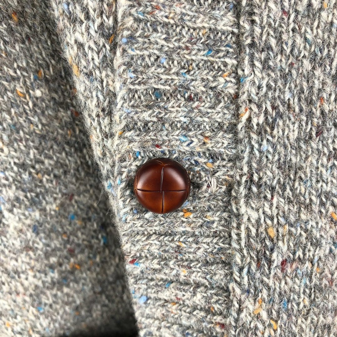 90'S ROBERT BRUCE Color Nep Cardigan, Made in USA, Men's Size L, Vintage wool beige type brown Vintage Second Hand