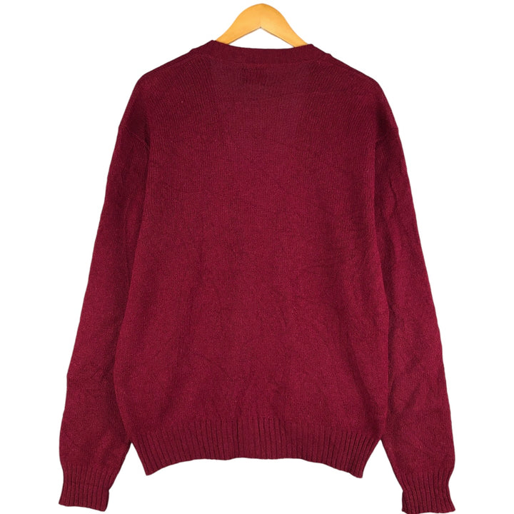 90'S ROBERT BRUCE Wool Knit Cardigan, Made in USA, Men's Size L, Vintage unclear burgundy type Vintage Second Hand