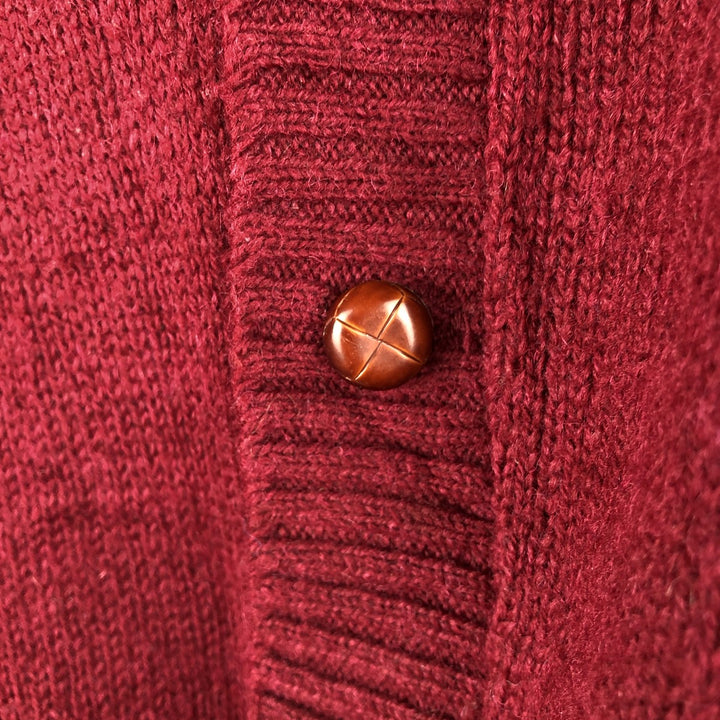 90'S ROBERT BRUCE Wool Knit Cardigan, Made in USA, Men's Size L, Vintage unclear burgundy type Vintage Second Hand