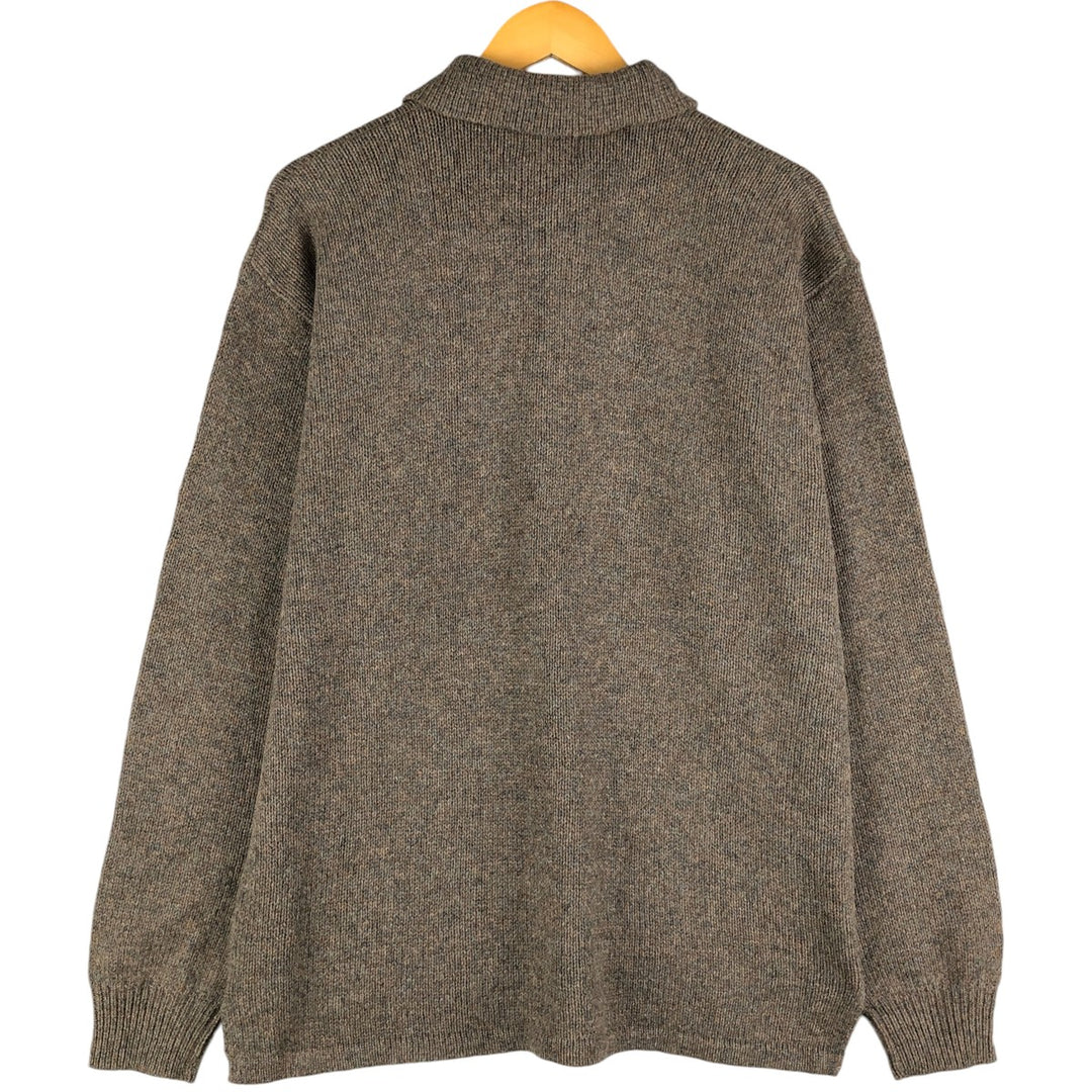 CLASSICS Collared Wool Knit Cardigan, Men's Size L, Vintage wool brown type Vintage Second Hand