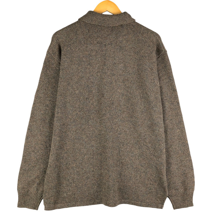 CLASSICS Collared Wool Knit Cardigan, Men's Size L, Vintage wool brown type Vintage Second Hand