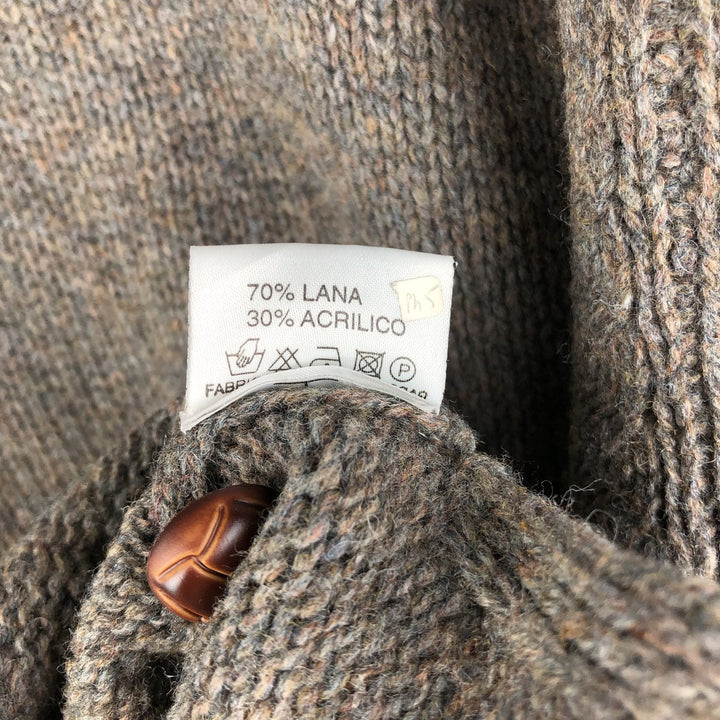 CLASSICS Collared Wool Knit Cardigan, Men's Size L, Vintage wool brown type Vintage Second Hand