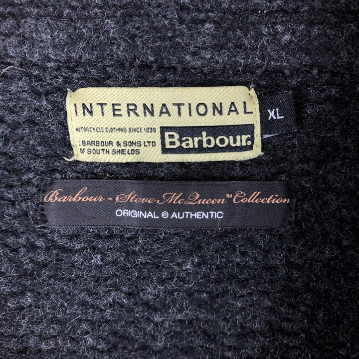 Barbour Stars and Stripes Shawl Collar Wool Knit Cardigan, Men's XL wool Charcoal Vintage Second Hand