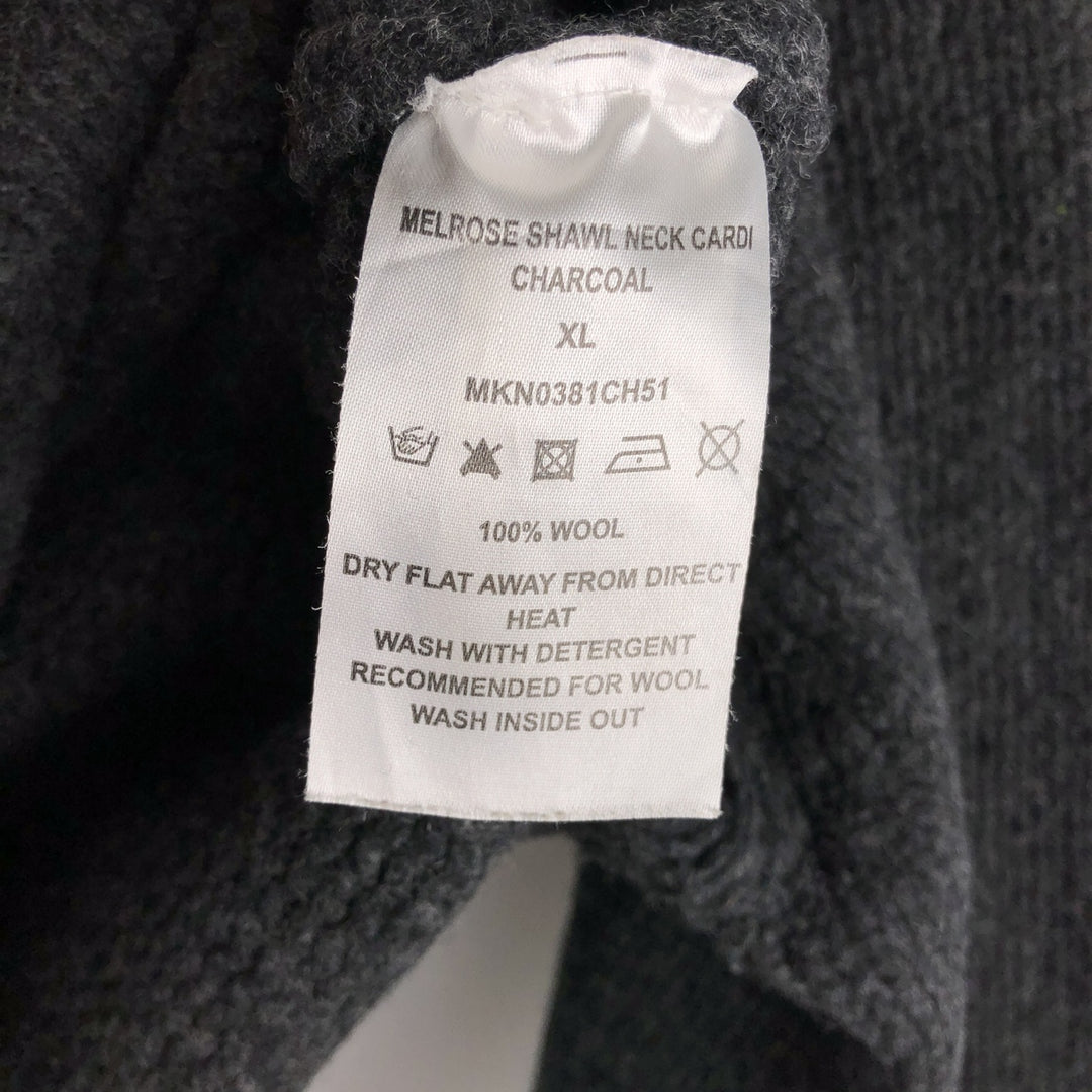 Barbour Stars and Stripes Shawl Collar Wool Knit Cardigan, Men's XL wool Charcoal Vintage Second Hand