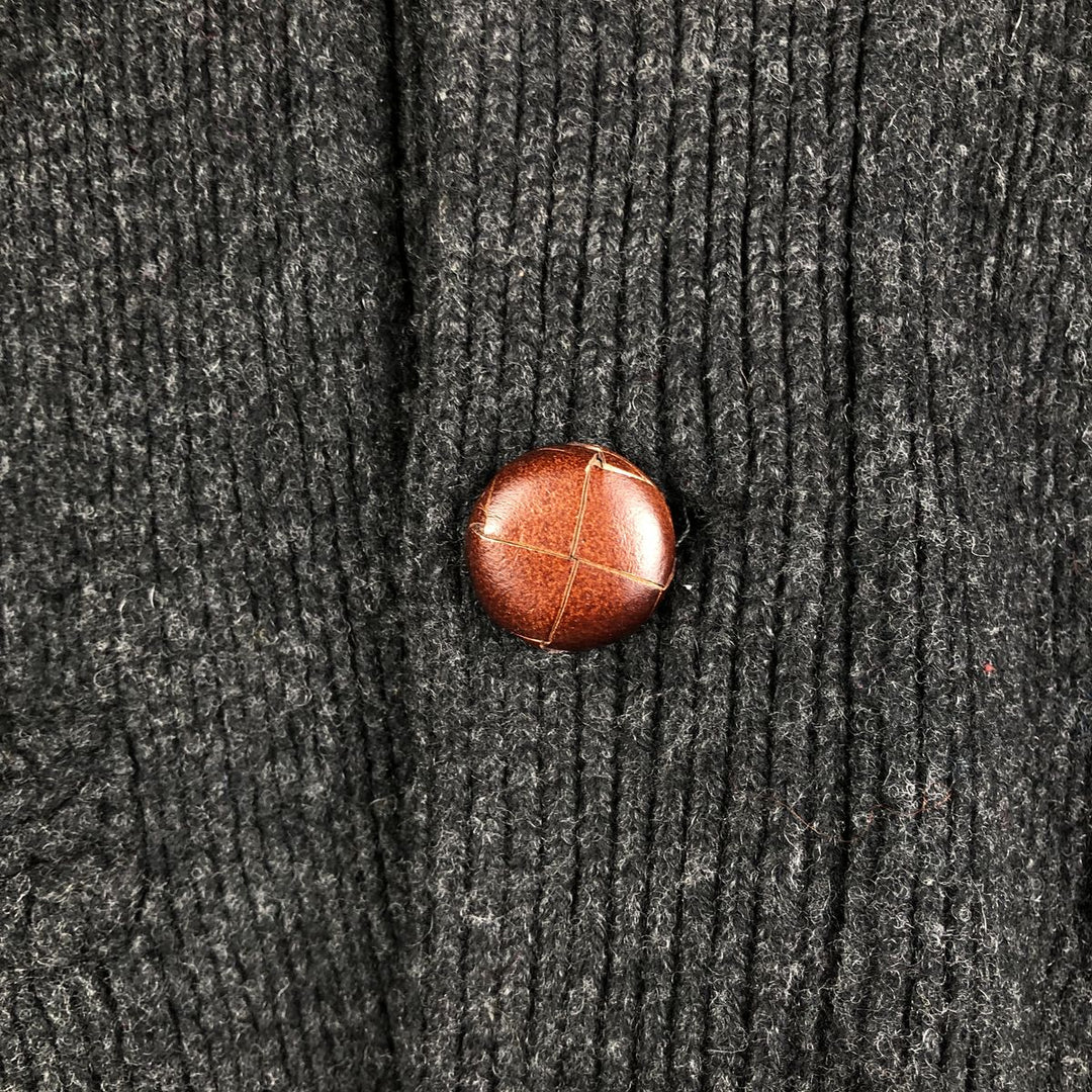 Barbour Stars and Stripes Shawl Collar Wool Knit Cardigan, Men's XL wool Charcoal Vintage Second Hand