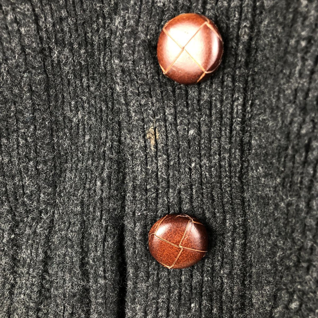 Barbour Stars and Stripes Shawl Collar Wool Knit Cardigan, Men's XL wool Charcoal Vintage Second Hand