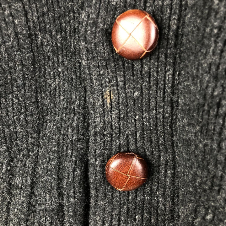 Barbour Stars and Stripes Shawl Collar Wool Knit Cardigan, Men's XL wool Charcoal Vintage Second Hand