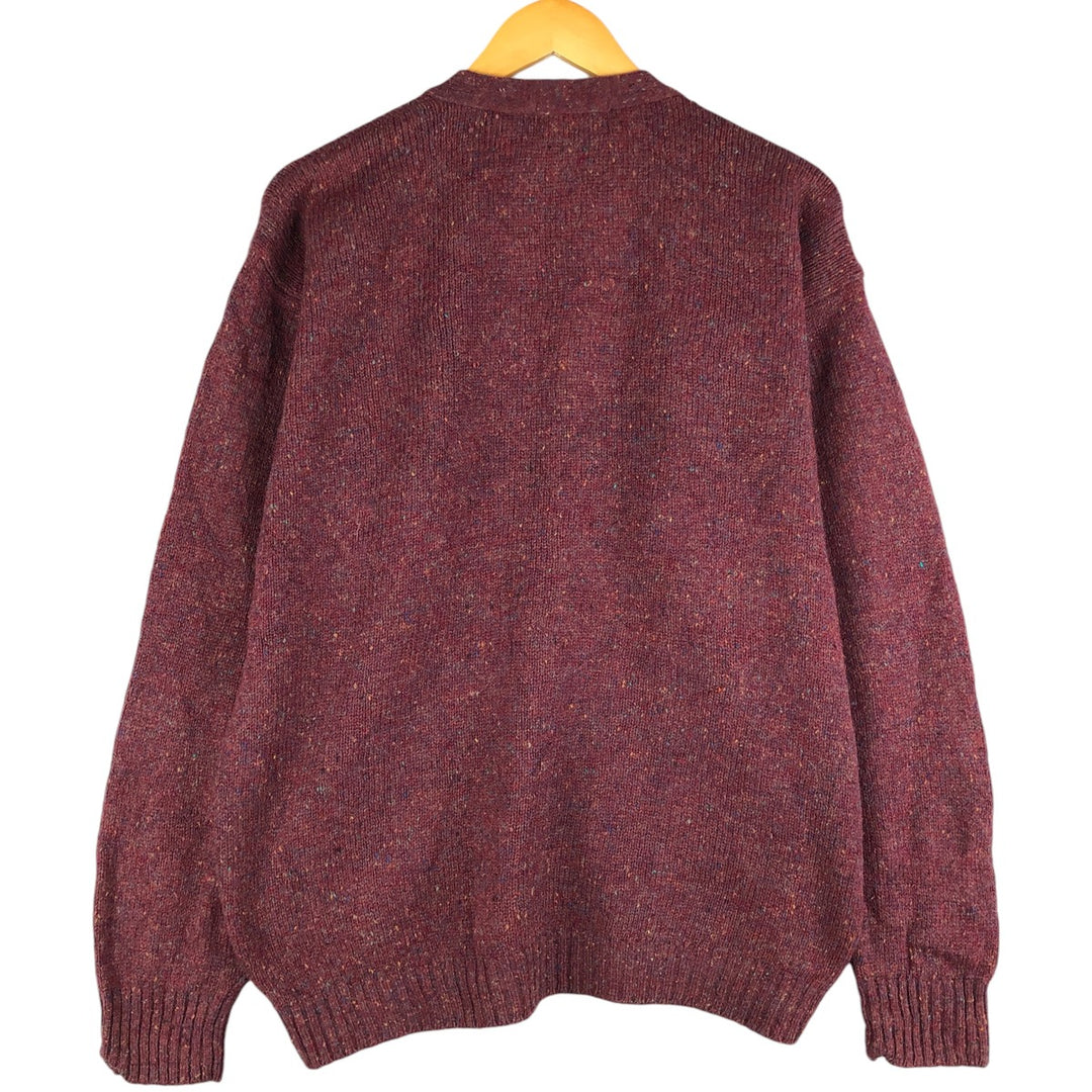 2000'S Pendleton Color Nep Wool Knit Cardigan, Men's Size L wool burgundy type Vintage Second Hand