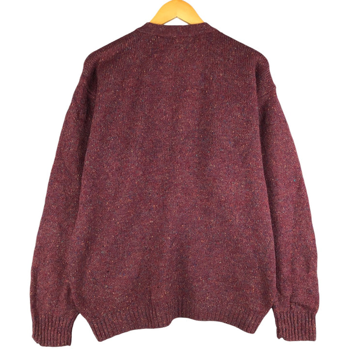 2000'S Pendleton Color Nep Wool Knit Cardigan, Men's Size L wool burgundy type Vintage Second Hand