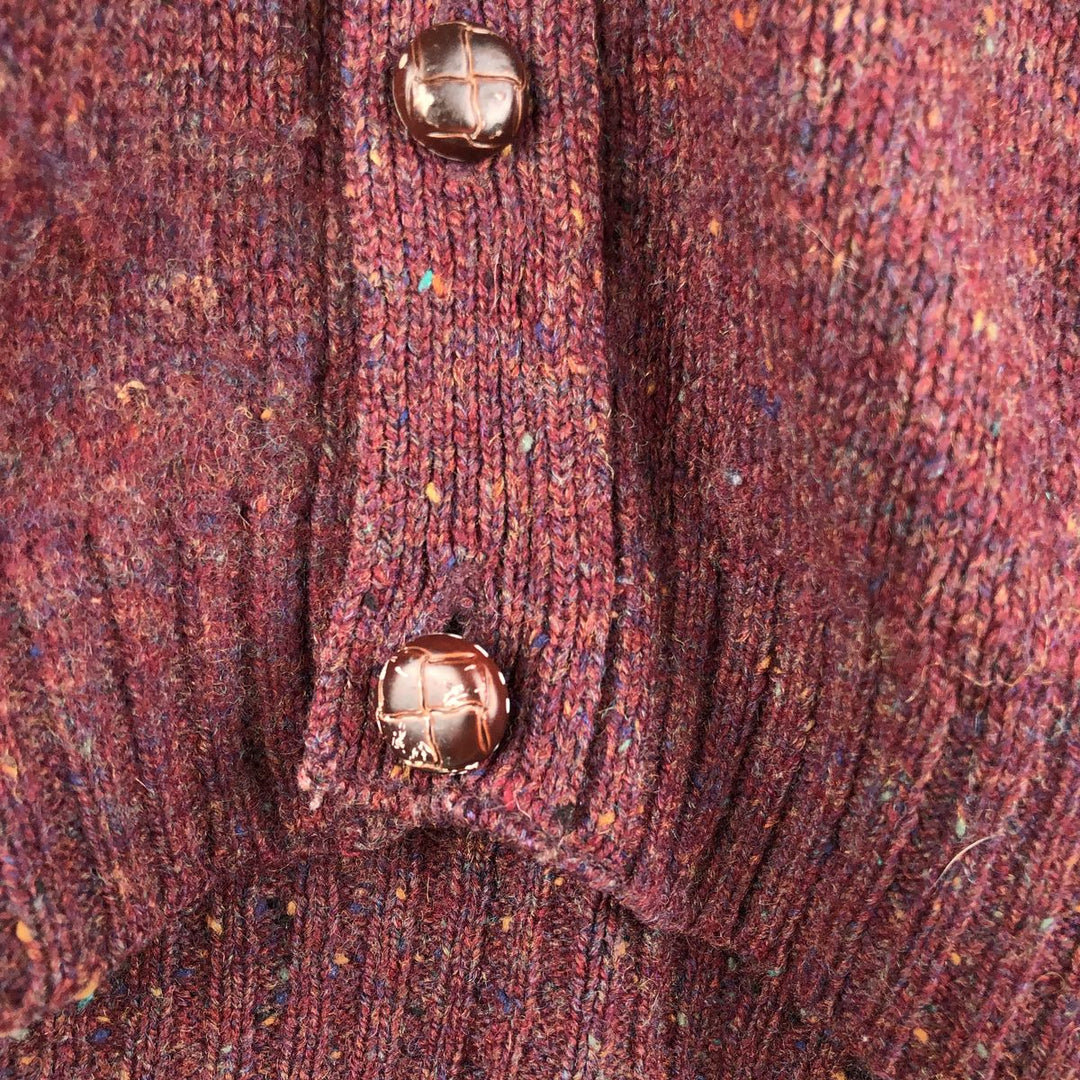 2000'S Pendleton Color Nep Wool Knit Cardigan, Men's Size L wool burgundy type Vintage Second Hand