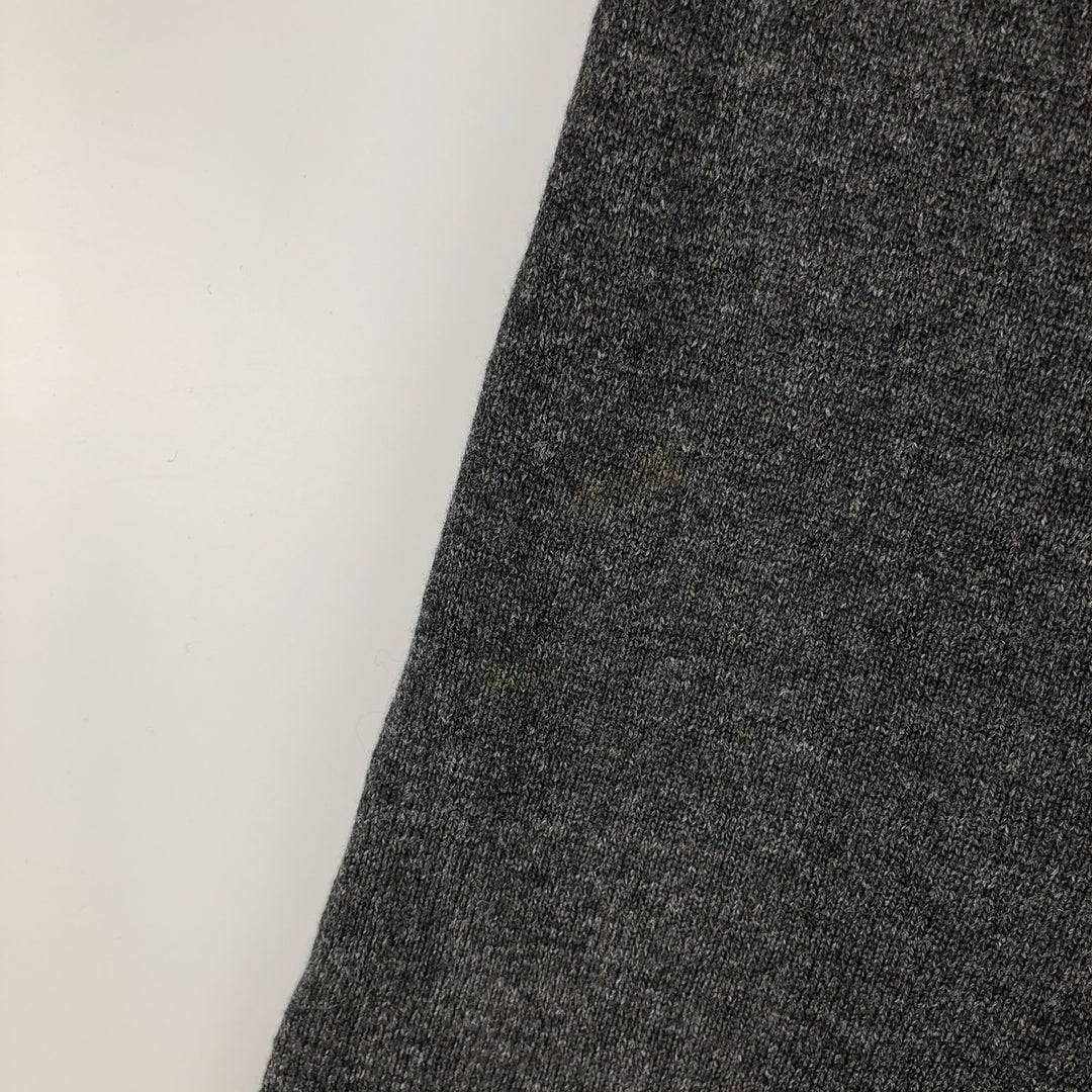 90s-00'S LLBean wool knit cardigan, men's size L Lamb wool black type Vintage Second Hand