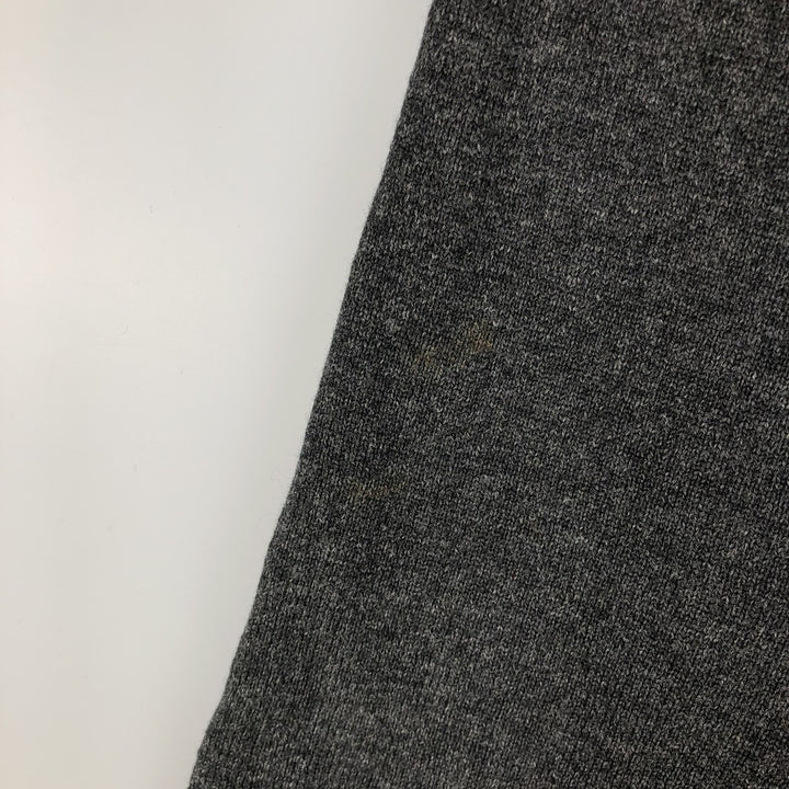 90s-00'S LLBean wool knit cardigan, men's size L Lamb wool black type Vintage Second Hand