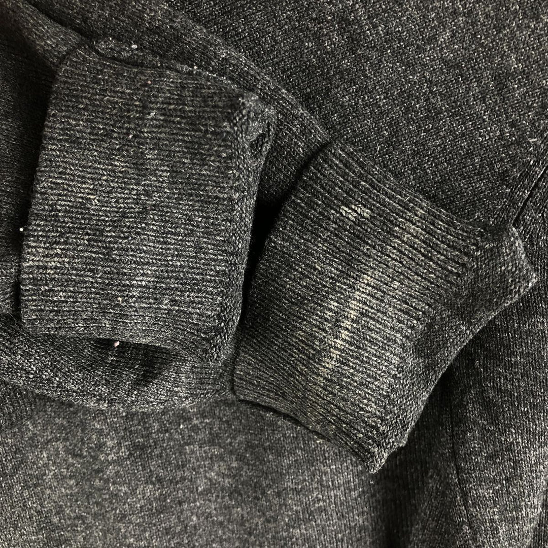 90s-00'S LLBean wool knit cardigan, men's size L Lamb wool black type Vintage Second Hand