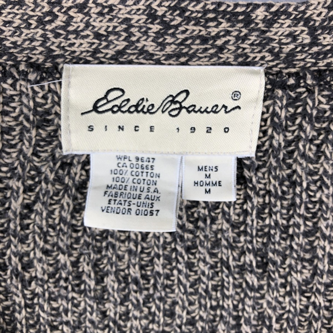 Eddie Bauer Cotton Knit Cardigan, Made in USA, Men's Size M cotton Beige type Vintage Second Hand