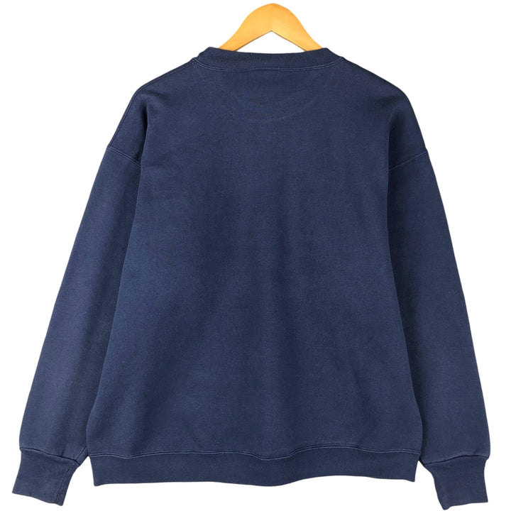Vintage 90'S Delta Fifty-Fifty College Character Sweatshirt, Made in USA, Men's Size XL cotton navy blue type Vintage Second Hand